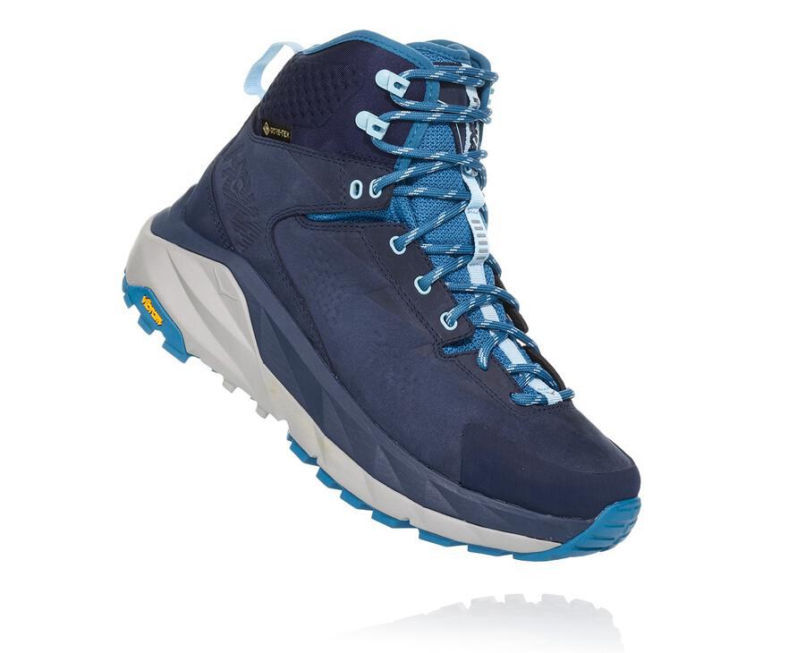 Hoka One One Kaha Gore-Tex Vandringsskor Dam - Marinblå - BOWSU-1236